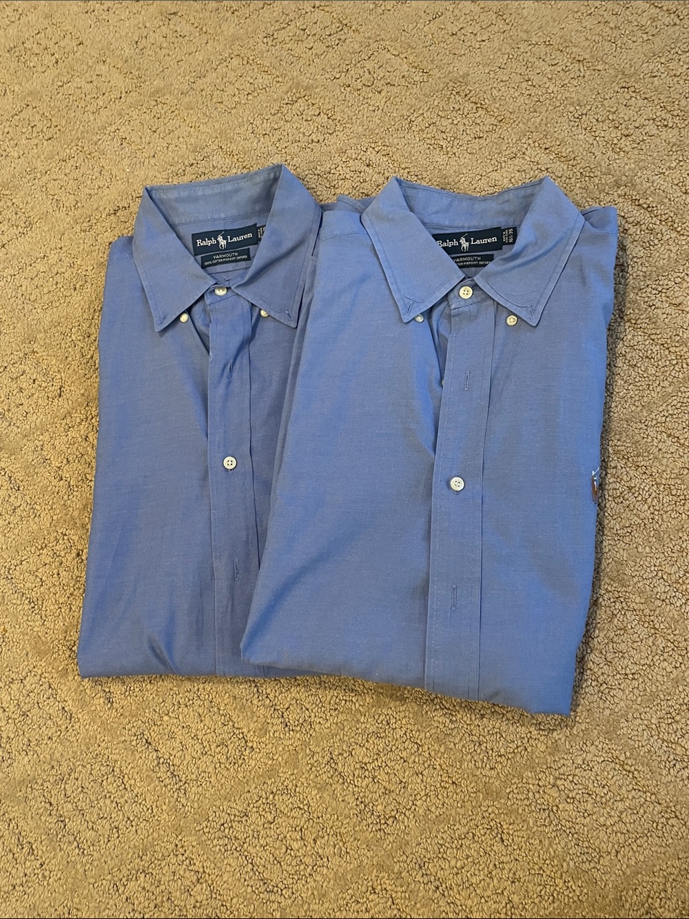 Ralph Lauren Men’s Light Blue Button-Down Dress Shirt Pair